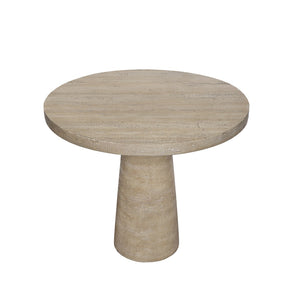 English Elm 36x36x30" Round Pedestal Dining Table Matte Magnesium Build Seats Four Compact Spaces Cream W2078S00005