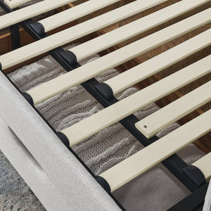 English Elm Twin Size Upholstered Daybed With Trundle, Two Storage Drawers, Modern Linen Beige Design For Any Room W1413S00024-GIGA