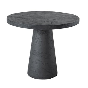 English Elm 36x36x30" Round Pedestal Dining Table Matte Magnesium Build Seats Four Compact Spaces Black W2078S00004