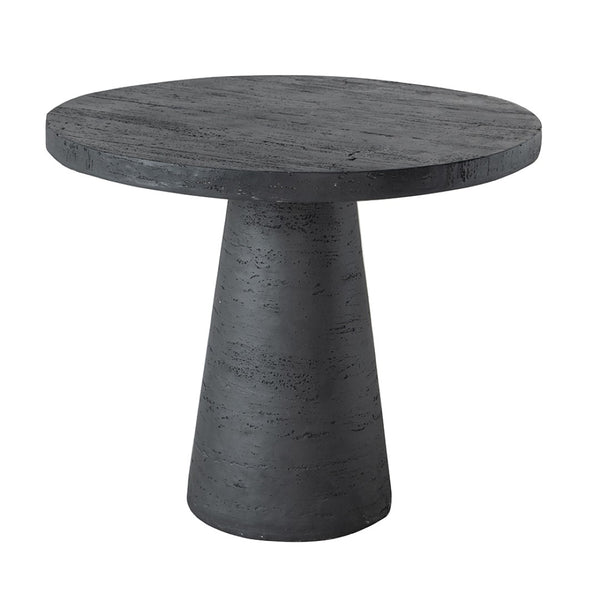 English Elm 36x36x30" Round Pedestal Dining Table Matte Magnesium Build Seats Four Compact Spaces Black W2078S00004
