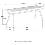 English Elm Espresso and Black Tufted Cushion Side Bench