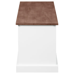 English Elm Brown 3-Drawer Storage Bench with Removable Baskets, Weathered Top, Black Pulls, Rustic Charm and 200lb Limit B062P153578