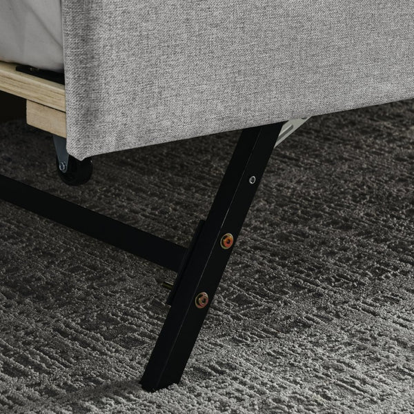 English Elm Twin Size Upholstery Daybed With Erectable Trundle And Usb Charging - Modern, Stylish, Space-Saving Solution W1413S00027-GIGA