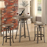 English Elm Brushed Nutmeg and Slate Grey Adjustable Bar Stool (Set Of 2)