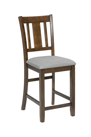 English Elm 5 Piece Dining Table Set - Stylish Counter Height Square Table & 4 Upholstered Chairs For Small Spaces W1998S00035