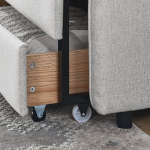 English Elm Twin Size Upholstered Daybed With Trundle, Two Storage Drawers, Modern Linen Beige Design For Any Room W1413S00024-GIGA