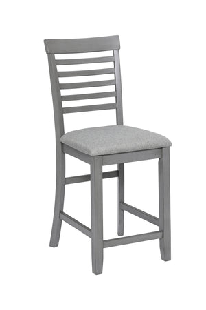 English Elm 5 Piece Dining Table Set - Modern Counter Height Square Table With 4 Upholstered Chairs, Gray Finish W1998S00029