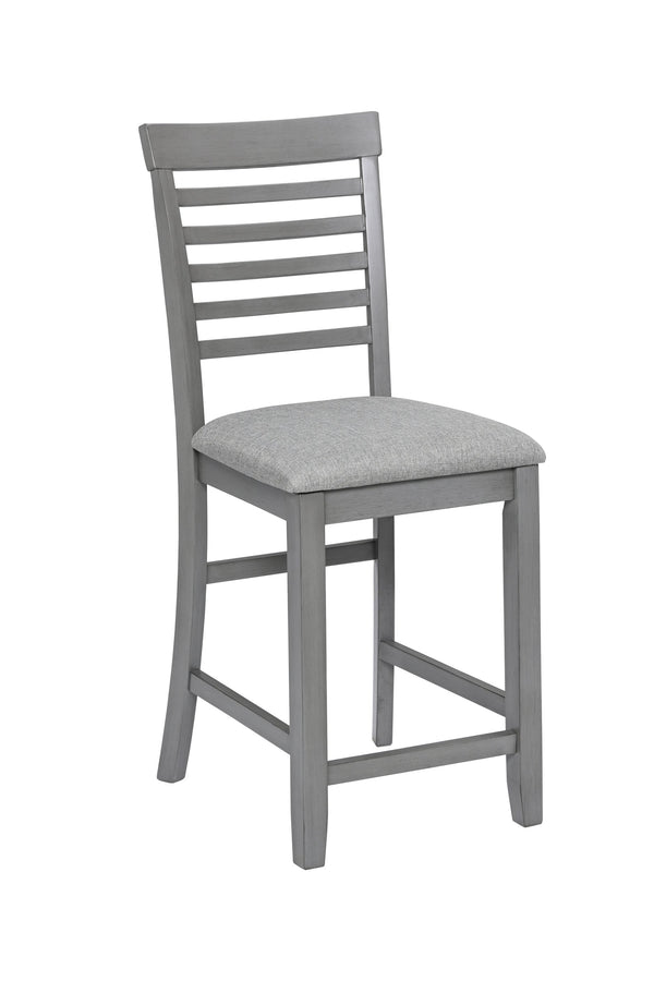 English Elm 5 Piece Dining Table Set - Modern Counter Height Square Table With 4 Upholstered Chairs, Gray Finish W1998S00029