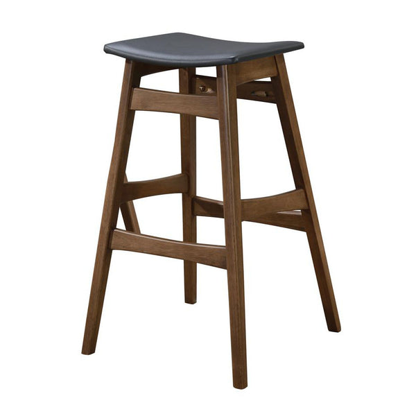 English Elm Dark Grey Mid-Century Bar Stools Set of 2 — Compact Natural Walnut Seats, Tapered Legs, Stylish Durable Finish B062P153518