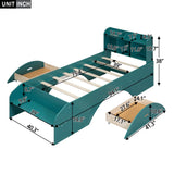 Hearth and Haven Wood Twin Size Platform Bed with 2 Drawers, Storage Headboard and Footboard WF313560AAF