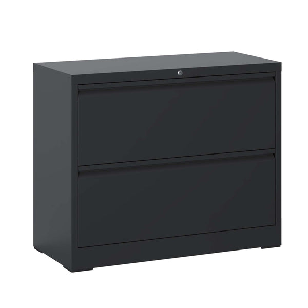 English Elm Lateral File Cabinet 2 Drawer - Secure Locking Metal Storage For Home Office, Legal & Letter Files T2398P154427