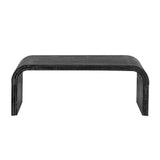 English Elm Trexm Minimalist Coffee Table With Curved Art Deco Design For Living Room Or Dining Room(Antique Black)