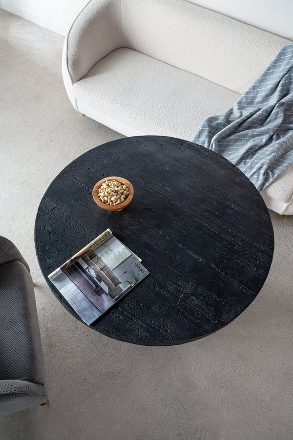 English Elm 36x36x30" Round Pedestal Dining Table Matte Magnesium Build Seats Four Compact Spaces Black W2078S00004
