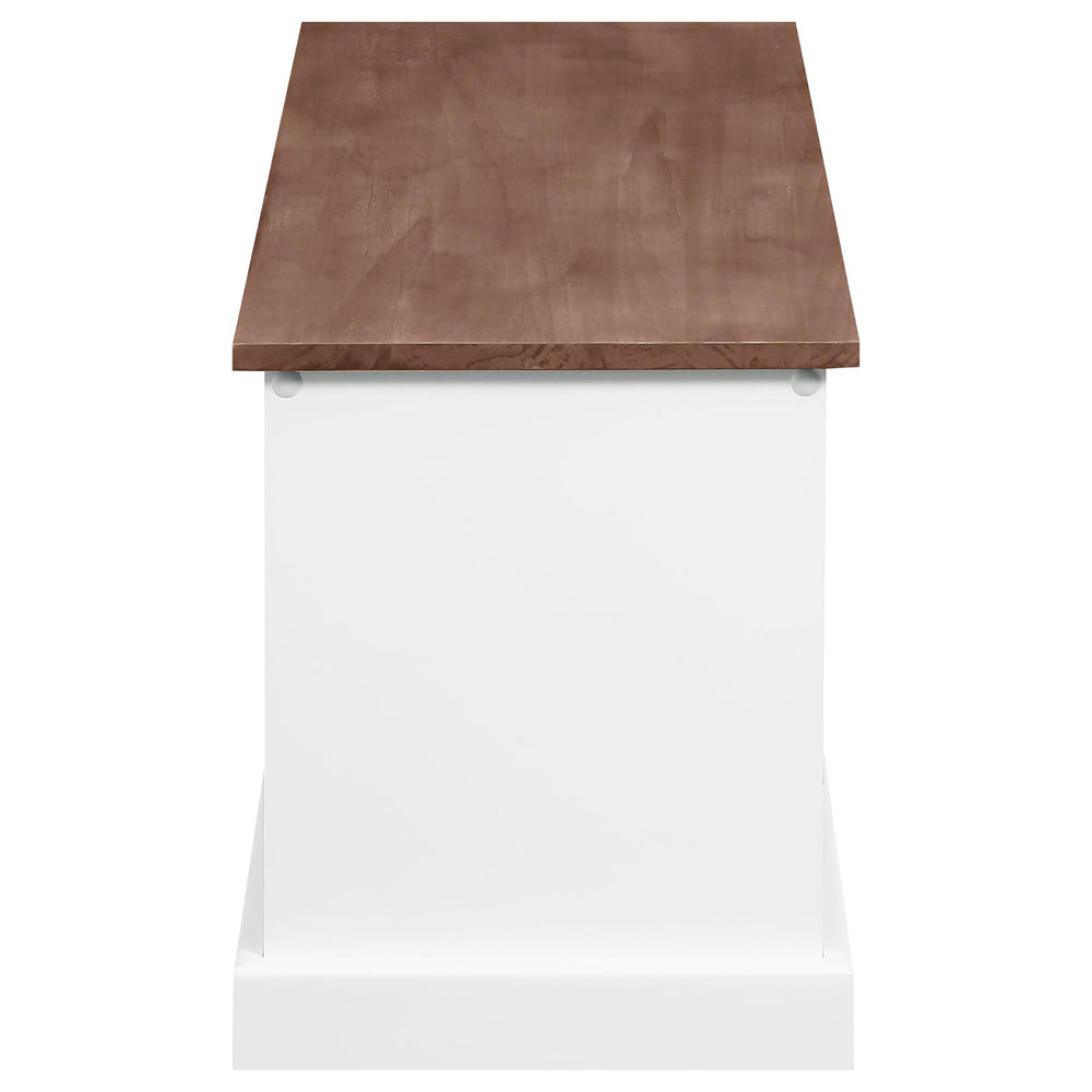 English Elm Brown 3-Drawer Storage Bench with Removable Baskets, Weathered Top, Black Pulls, Rustic Charm and 200lb Limit B062P153578