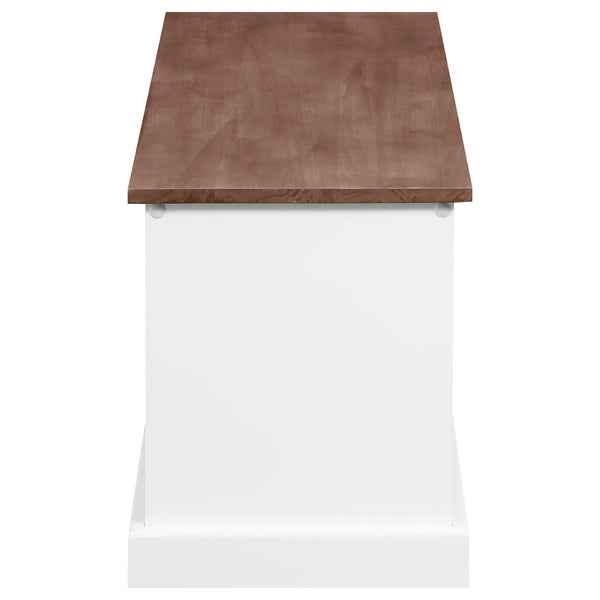 English Elm Brown 3-Drawer Storage Bench with Removable Baskets, Weathered Top, Black Pulls, Rustic Charm and 200lb Limit B062P153578