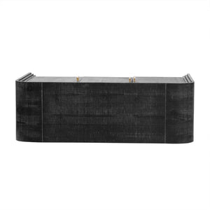 English Elm Trexm Retro Curved Buffet with Gold Pulls Antique Finish Wood Grain Dining Storage WF317093AAB