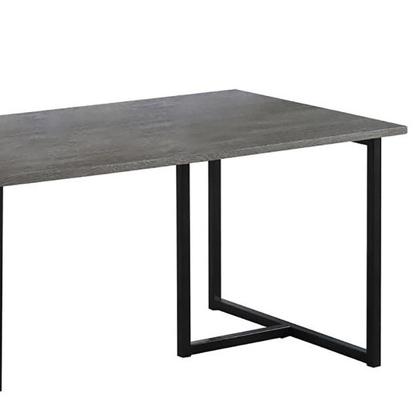 English Elm Weathered Grey 3-Piece Occasional Table Set with Black Metal Base, Rustic Modern Coffee & Ends (97) B062P153613