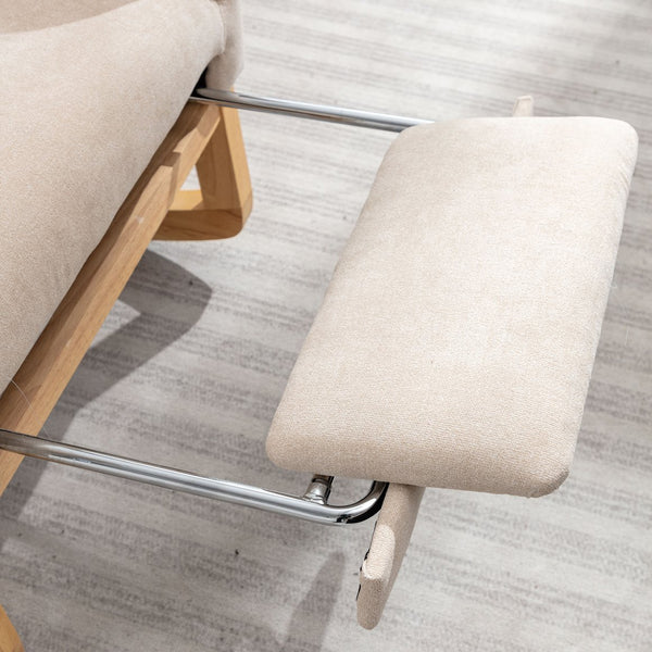 English Elm LY-5104 Plush High-Back Accent Rocking Chair with Footrest, Ergonomic Foam Cushion for Living Spaces Beige W2231P143504