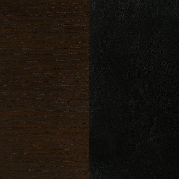 English Elm Cappuccino Modern Black Tufted Faux Leather Dining Bench with Cappuccino Base – Sleek 47" Accent Seat B062P153586