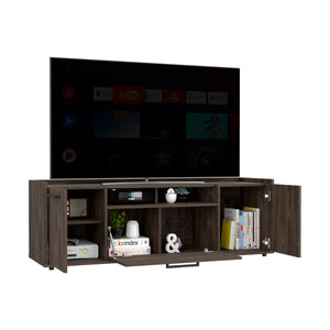English Elm Lyon Dark Walnut TV Stand for TVs up to 55" with Cable Management, Storage & Tip-Over Safety B20091937