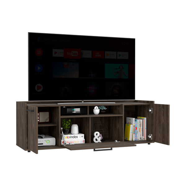 English Elm Lyon Dark Walnut TV Stand for TVs up to 55" with Cable Management, Storage & Tip-Over Safety B20091937