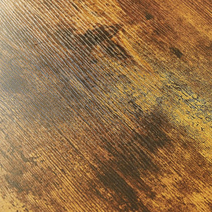 English Elm Bar Bar Table Set with 2 PU Cushioned Stools, Rustic Brown Vintage Woodgrain, Space-Saving Design W1162P144762