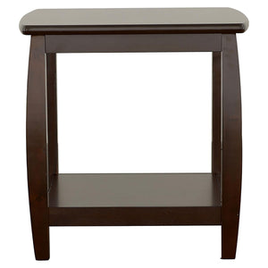 English Elm Cappuccino Square End Table - Elegant Modern Design With Curved Legs & Double Shelf For Storage Solutions B062P153617