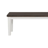 English Elm White and Espresso Rectangular Dining Bench