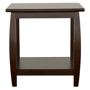 English Elm Cappuccino Square End Table - Elegant Modern Design With Curved Legs & Double Shelf For Storage Solutions B062P153617