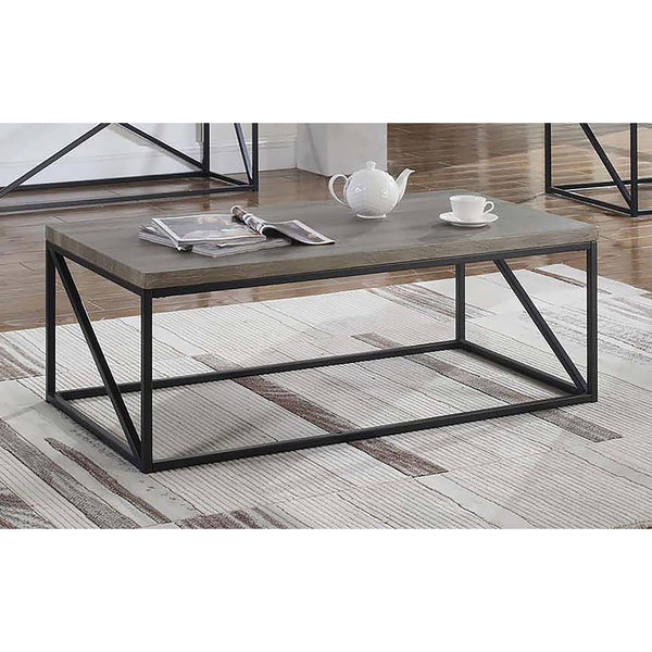 English Elm Sonoma Contemporary Grey and Black Rectangular Coffee Table with Metal Frame, Minimalist Storage (96) B062P153605