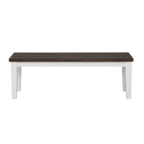 English Elm White and Espresso Rectangular Dining Bench