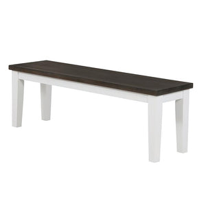 English Elm White and Espresso Rectangular Dining Bench