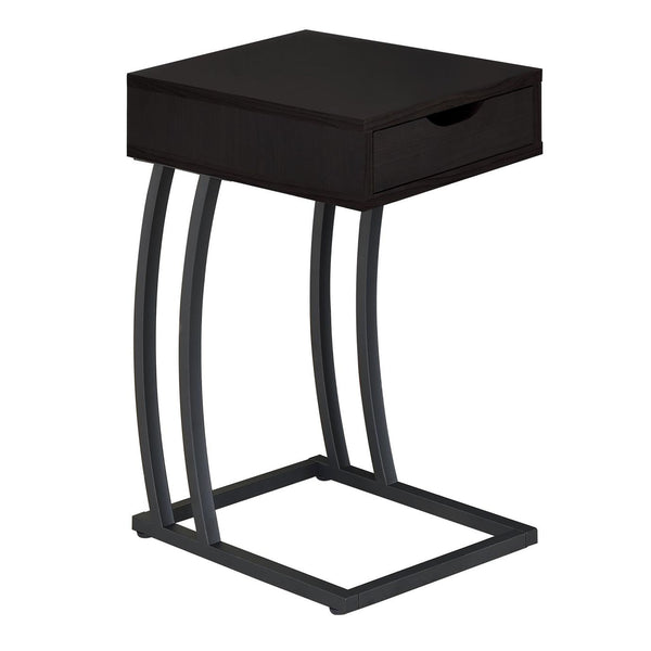English Elm Cappuccino Compact Accent Table With Gunmetal Base, Usb Ports & Space-Saving Design For Modern Living B062P153621