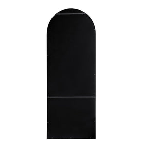 English Elm 28x1x74" Celine Arched Full Length Floor Mirror Matte Black Iron Frame Bedroom W2078P154679