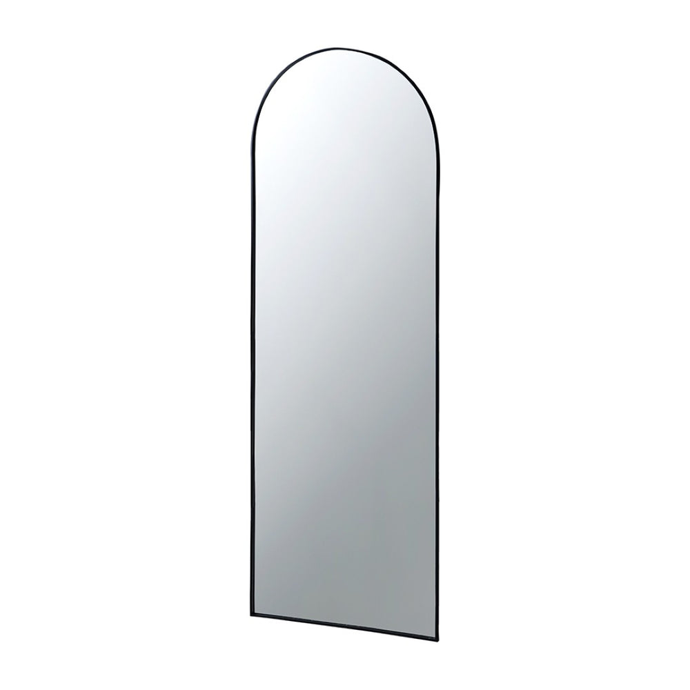 English Elm 28x1x74" Celine Arched Full Length Floor Mirror Matte Black Iron Frame Bedroom W2078P154679