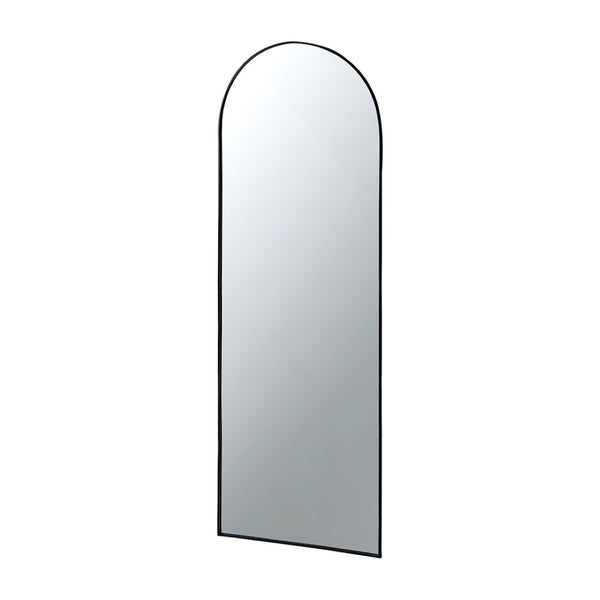 English Elm 28x1x74" Celine Arched Full Length Floor Mirror Matte Black Iron Frame Bedroom W2078P154679
