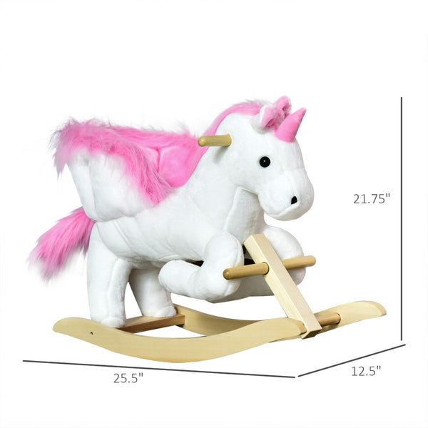 English Elm Kids Triceratops Plush Rocker with Sound Effects Soft Polyester Toddler Ride on Toy W2225P154809