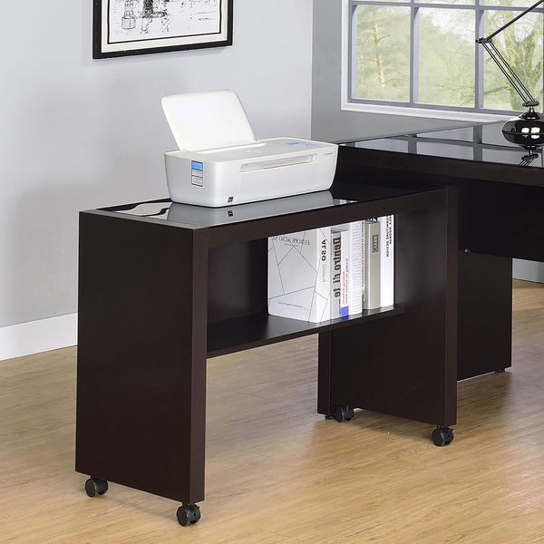English Elm Cappuccino Mobile Return with Caster Wheels — Spacious Shelf, Smooth Mobility for Flexible Office Layouts B062P153663