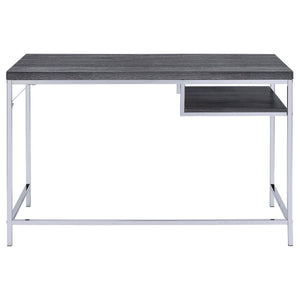 English Elm Weathered Grey Writing Desk With Chrome Accents - Sleek, Modern Design For Small Spaces & Offices B062P153658-GIGA