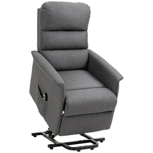 English Elm Electric Power Lift Recliner Chair with Remote Control, Linen-Feel Upholstery, Pocketed Comfort Gray W2225P154804