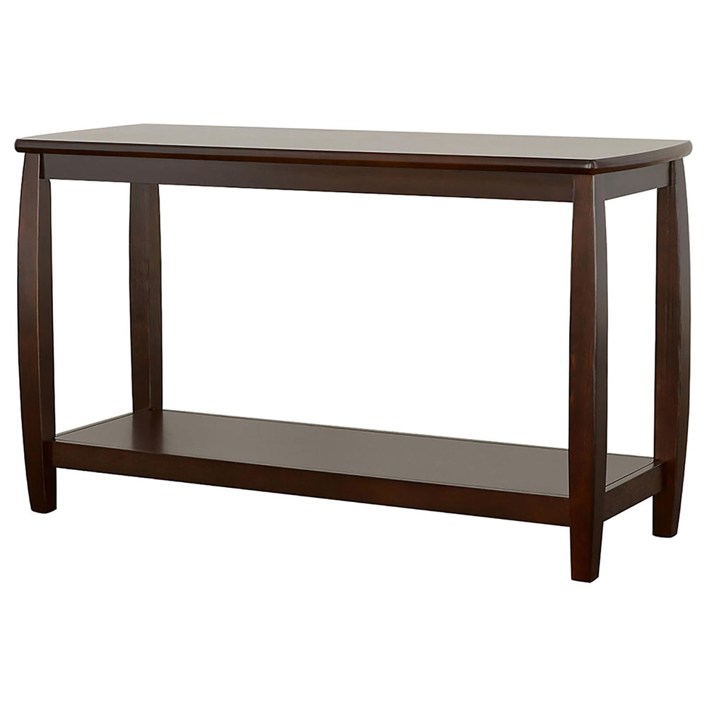 English Elm Cappuccino Rectangular Sofa Table with Double Shelf, 47.5" Wide Modern Accent Table for Living Room Elegance B062P153627