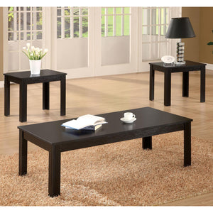 English Elm Black Streamline 3-Piece Rectangle Occasional Set – Modern Black Wood Finish Coffee & End Tables, Sleek Lines B062P153641
