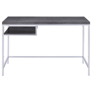 English Elm Weathered Grey Writing Desk With Chrome Accents - Sleek, Modern Design For Small Spaces & Offices B062P153658-GIGA