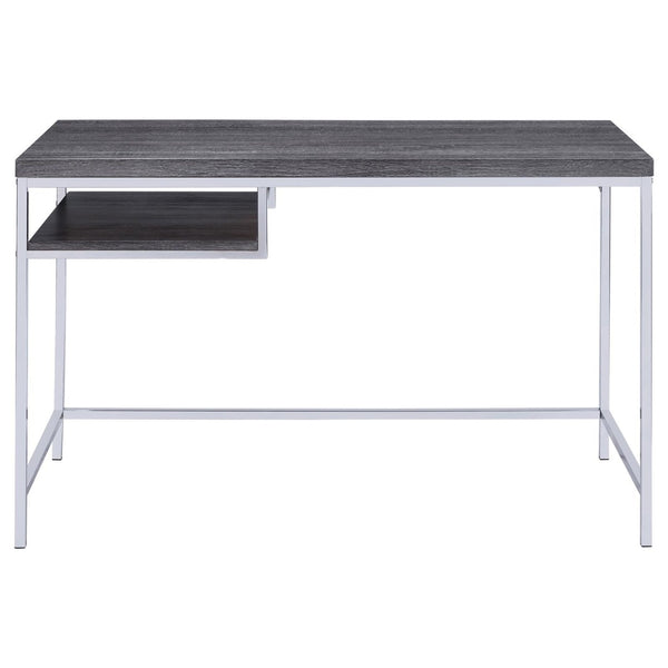 English Elm Weathered Grey Writing Desk With Chrome Accents - Sleek, Modern Design For Small Spaces & Offices B062P153658-GIGA