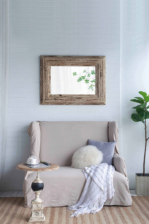 English Elm 30x2x39" Distressed Fir Wood Framed Rectangular Mirror Farmhouse Entryway Accent W2078P154685