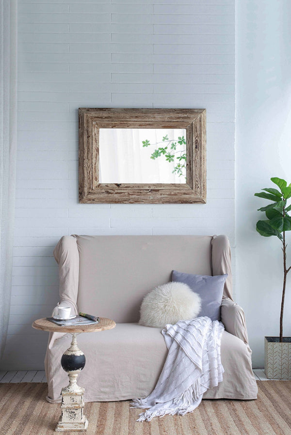 English Elm 30x2x39" Distressed Fir Wood Framed Rectangular Mirror Farmhouse Entryway Accent W2078P154685