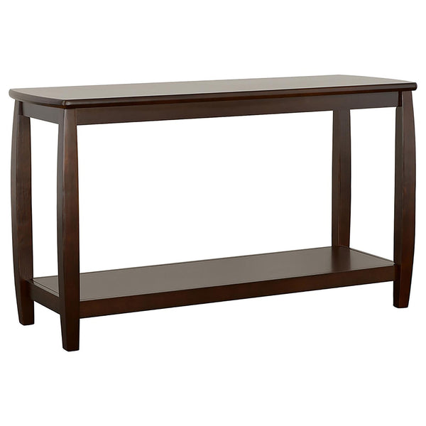 English Elm Cappuccino Rectangular Sofa Table with Double Shelf, 47.5" Wide Modern Accent Table for Living Room Elegance B062P153627