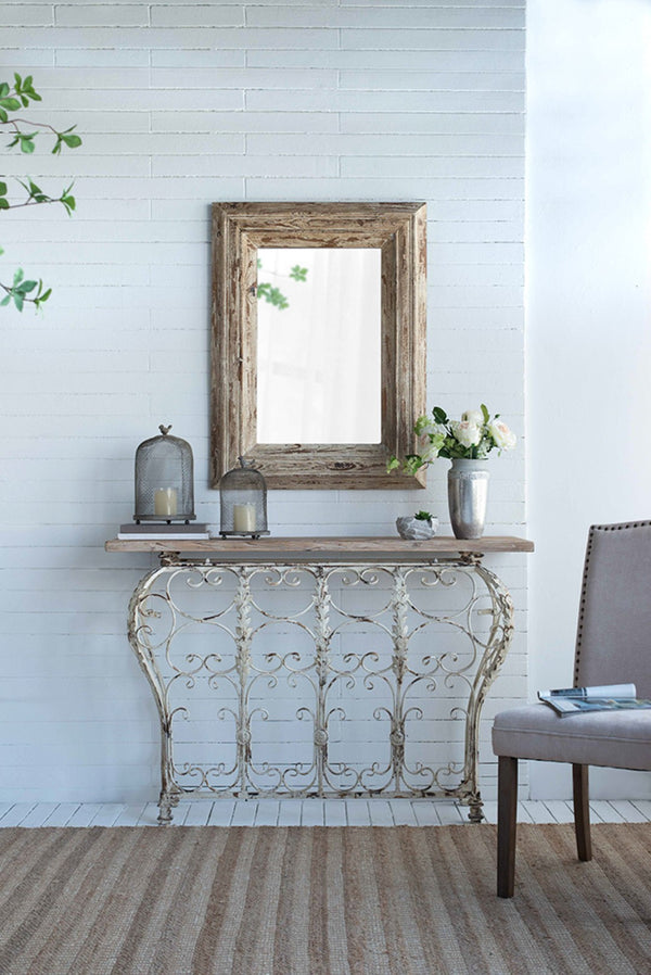 English Elm 30x2x39" Distressed Fir Wood Framed Rectangular Mirror Farmhouse Entryway Accent W2078P154685