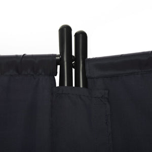 English Elm 6 Modern 3-Panel Room Divider Folding Privacy Screen with Metal Frame Portable Wall Partition Durable Fabric Black W2181P154697