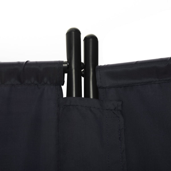 English Elm 6 Modern 3-Panel Room Divider Folding Privacy Screen with Metal Frame Portable Wall Partition Durable Fabric Black W2181P154697